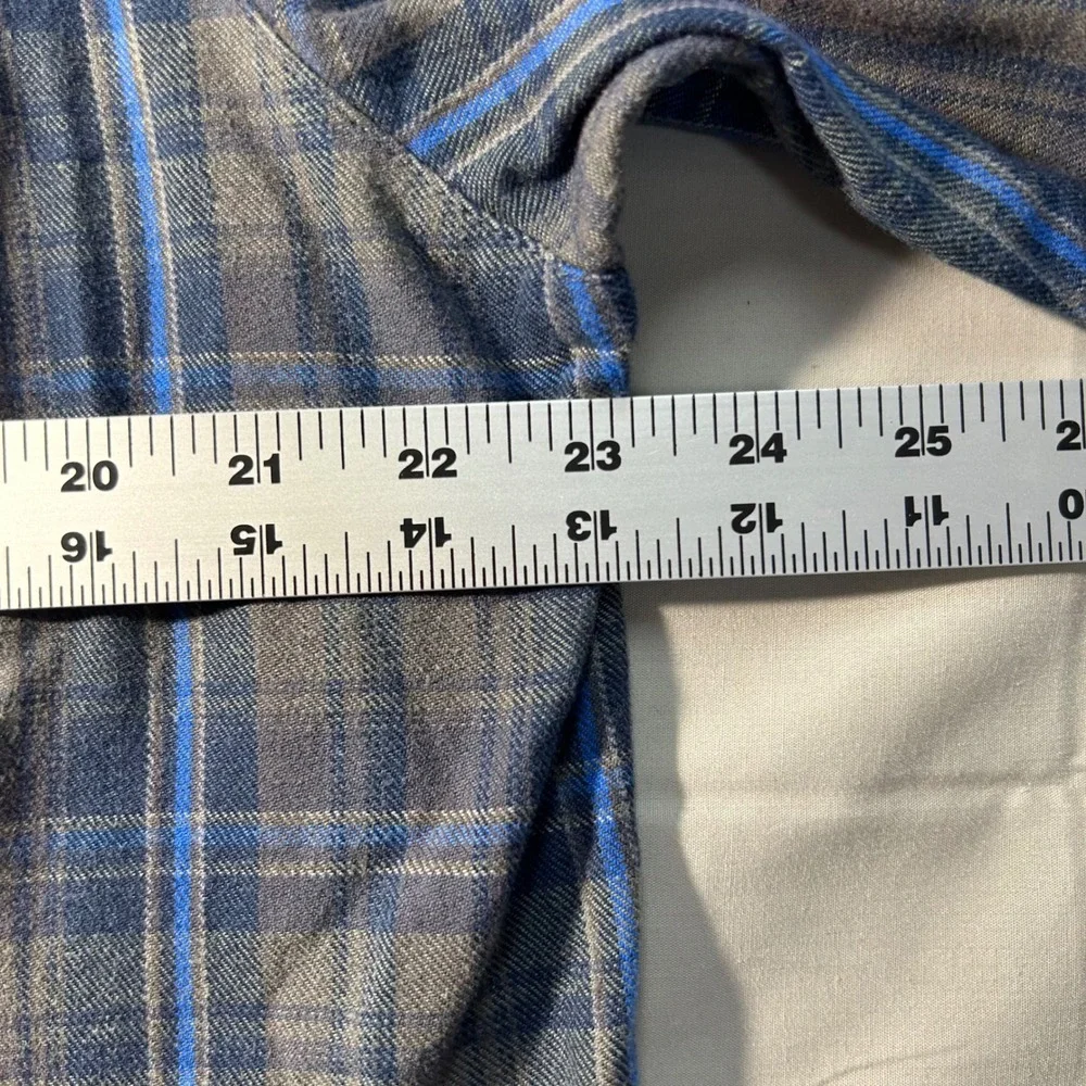 The North Face Button Down Flannel Shirt Mens XL Grey Blue Casual Outdoor